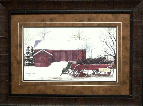 Billy Jacobs Christmas Wagon Farm Print-Framed
