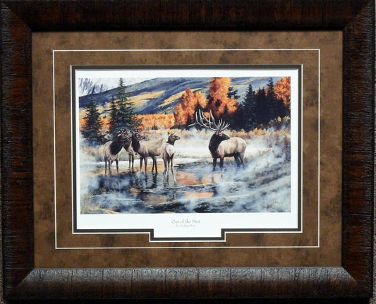 Andrew Kiss Out of the Mist Framed Elk Print