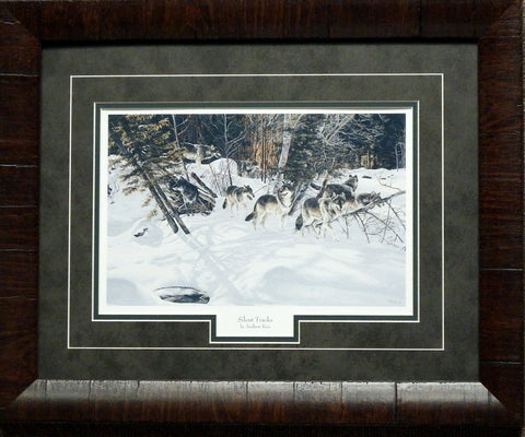 Andrew Kiss Silent Tracks Framed Wolves Print