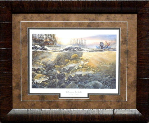 Terry Doughty Walleyes on the Rocks- Framed