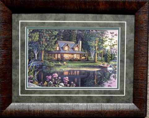 Kim Norlien Sweet Memories Cabin Lake Print-Framed