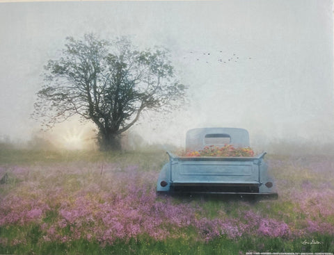 Lori Deiter Summer Wildflowers Old Truck and Flowers Art Print-16 x 12