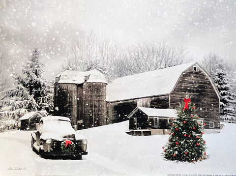 Lori Deiter Winter Art Print Farmhouse Christmas (16x12)