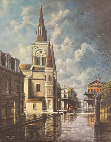 St. Louis Cathedral by James Hussey  S/N No Cert  17x21.5