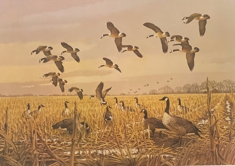 Lee LeBlanc Signed/Numbered Canadian Geese Art Print A Horseshoe Lake Memory (25.75"x17.5")