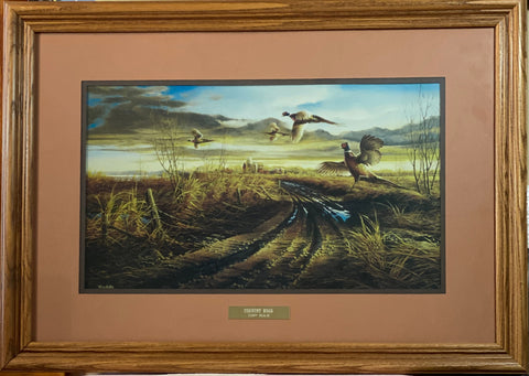 Terry Redlin Country Road Pheasant Farm Art Print-Framed 26 x 18