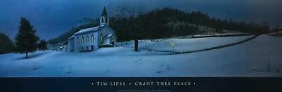 Tim Liess Grant Thee Peace Country Church Art Poster 36 x 12