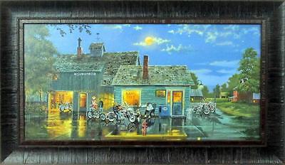 Sam's Cafe by Dave Barnhouse Motorcycle Framed Art Print