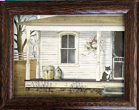 Billy Jacobs Standing Guard Cat Farm Art Decorator Print-Framed 14.5 x 11.5
