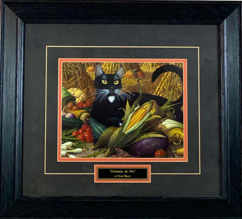 Wysocki Montana de oro Cat Fall Harvest Art Print-Framed 19 x 17