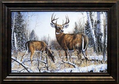 Jim Hansel Standing Guard Deer  Decorator Art Print-Framed   14.5" x 10.5