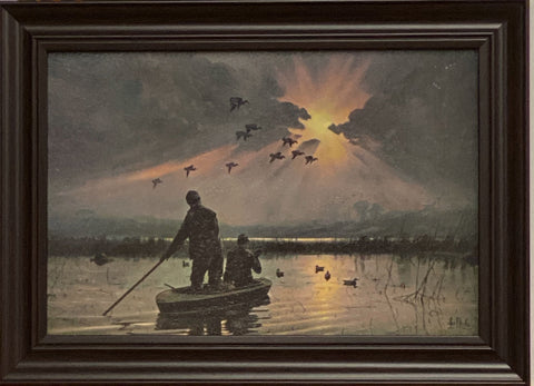 Les Kouba Daybreak on the Marshes Textured Art Print-Framed 14 x 10