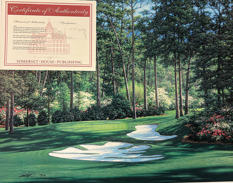 Larry Dyke The Tenth At Augusta Art S/N Print 28 x 22