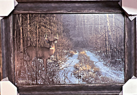Don Kloetske Pime time Deer Art Print-Framed 30 x 20