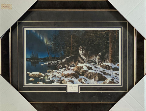 Hansel,Night Lights Framed Encore Wolve Art Print-Framed 28 x 22