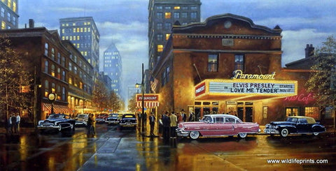 Dave Barnhouse Evening At The Paramount - 29"x 15" Signed and Numbered