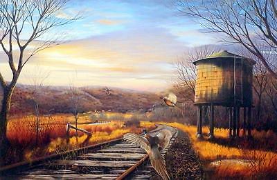 Leo Stans Rusty Rails Pheasant railroad S/N Print 24 x 16