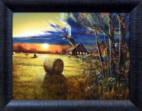 Jim Hansel Autumn Harvest Pheasant Studio Canvas Framed Print- 19" x 15"-FREE SHIPPING