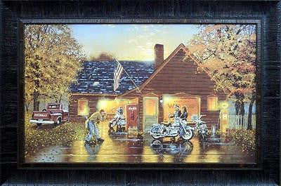 Dave Barnhouse Perfect Photo Motorcycle Shop Framed
