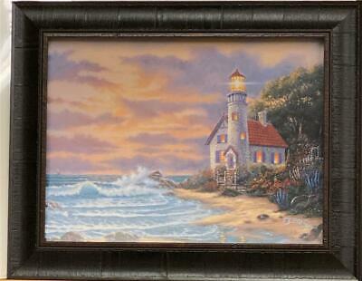 Derk Hansen Peaceful Cove Light House  Art Print-Framed 20 x 16