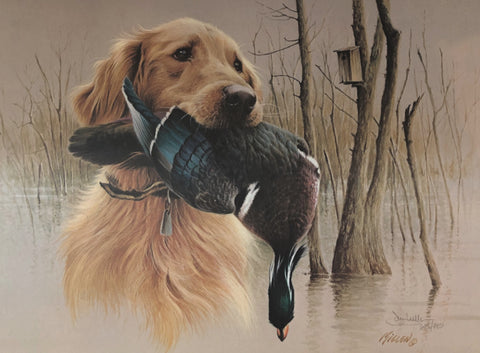 Jim Killen, Golden Retriever-Wood Duck S/N (19x14)