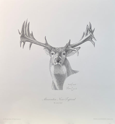 Larry Zach Mascoutin Non-Typical S/N 12 x 13.25 Art Print