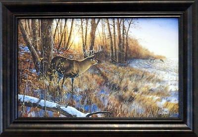 Jim Hansel "Passing the Buck" Deer  Framed Decorator Print   14.5" x 10"