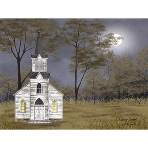 Billy Jacobs Evening Prayer Church Full Moon Art Print - 16 x 12
