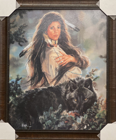 Maija Black Magic Wolf Art Print-Framed Art Print