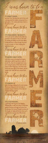 Marla Rae Born to be a Farmer Art Print (12x36)