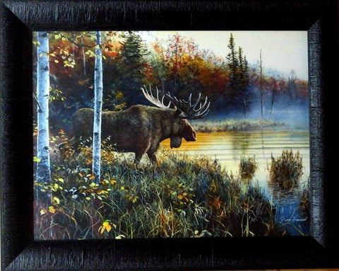 Jim Hansel Master of his Domain Moose Studio Canvas Framed Print- 19" x 15"