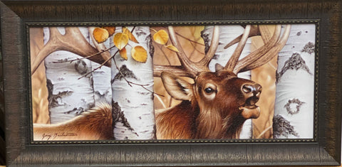 Jerry Gadamus Tight Fit Elk Art Print-Framed 28 x 14