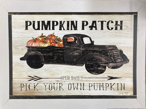 Cindy Jacobs Autumn Art Print Pumpkin Patch Black Truck (16x12)