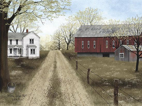 Billy Jacobs Warm Spring Day farm Barn Art Print 16 x 12
