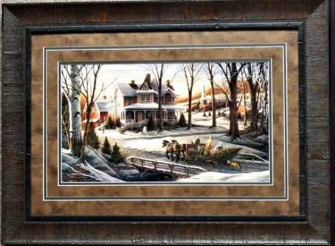 Terry Redlin Heading Home Christmas Art Print-Framed