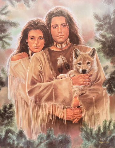 Maija Native American Art Print Little Wolf S/N with cert (22x27)