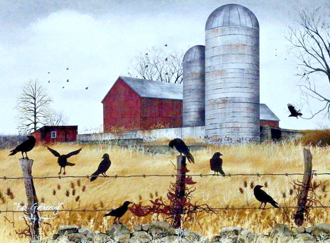 Billy Jacobs Fall Gathering Crow Farm Art Print-12 x 9