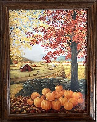 Glynda Turley Framed Pumpkin Art Print Autumn Splendor (14.5x18.5)