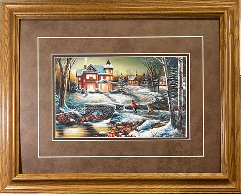 Jim Hansel Homeward Bound Boy with dog art print Framed 21 x 17