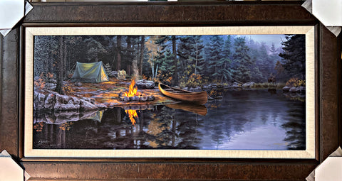 Darrell Bush A Place in the Pines Camping S/N Art Print Framed-41 x 22.5