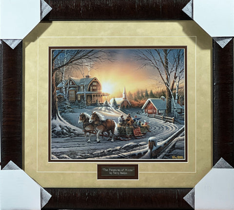 Terry Redlin Pleasures of Winter Horse and Sleigh Art Print-20.25 x 18.5