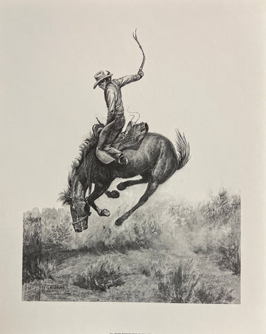 Will James Bucking Horse Western Art Print-11 x 14-Free Shipping