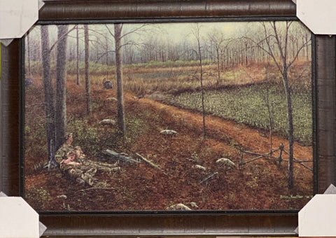 Brian Kuether Wild Turkey Hunting Art Print Wake Up Call-Framed 29 x 20 Free Shipping