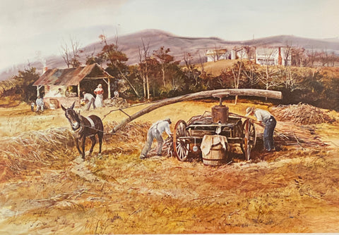 Jack DeLoney S/N Art Print of the Old South Sorghum Mill with Cert (24"x16.5")