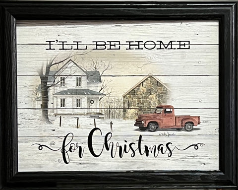 Billy Jacobs I'll be Home for Christmas Studio Canvas=-Framed 18.5 x 14.5