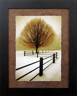 Solitude by David Winston Winter Tree Art Framed Print 17.5 x 21.5