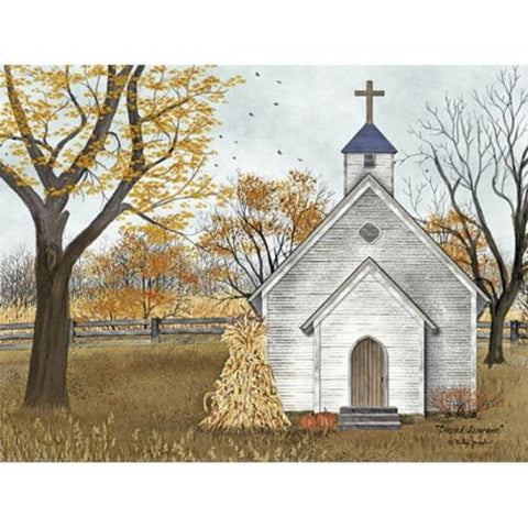 Billy Jacobs Blessed Assurance Church Pumpkin Paper Art Print-12 x 9