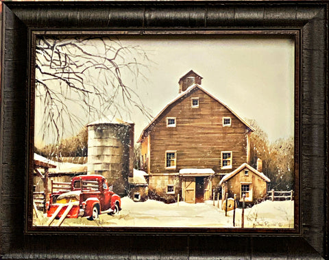 John Rossini Clearing out Old Truck and Barn Art Print Framed 20 x 16