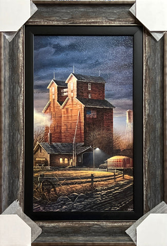 Terry Redlin Prairie Morning Farm Elevator Art Print-Framed 18.5 x 27
