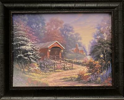 Derk Hansen Passage to Yesterday Bridge Flowers Art Print-Framed 20 x 16